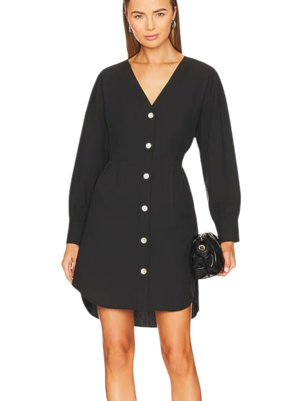 Rails Jaclyn Cutout Back Shirtdress In Black